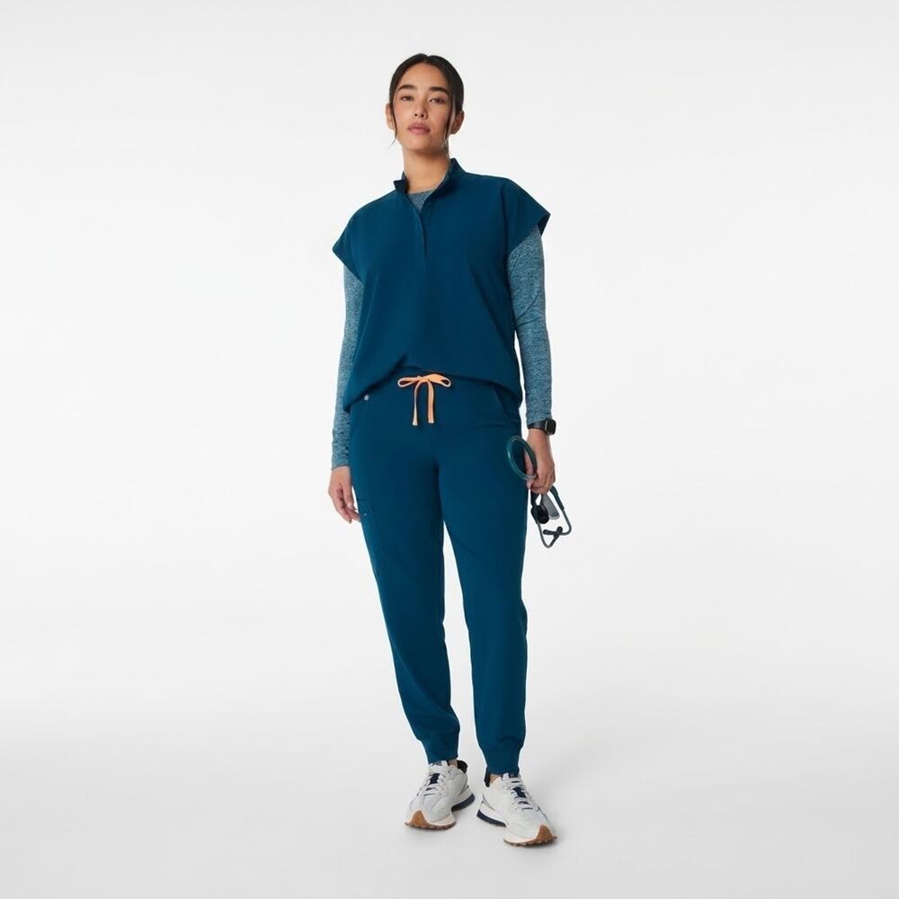 Figs Technical Collection Rafaela Oversized Top Uman Jogger Scrubs Deep Reef S/M